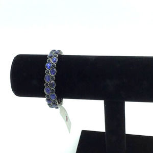 Silver With Blue Sapphire Jewels Bangle